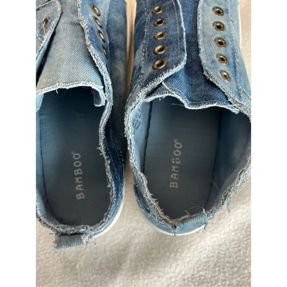 Bamboo Denim Slip on Athletic Shoes